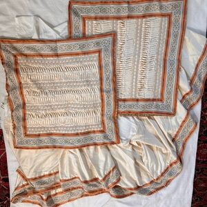 Croscill Juniper Ivory Euro Shams Reversible Gold matching Queen Dust Ruffle​